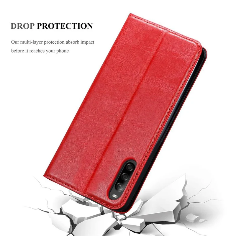 Cadorabo Hülle kompatibel mit Sony Xperia L4 Schutzhülle mit Magnetverschluss, Standfunktion und Kartenfach