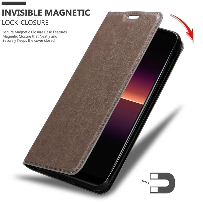 Cadorabo Hülle kompatibel mit Sony Xperia L4 Schutzhülle mit Magnetverschluss, Standfunktion und Kartenfach