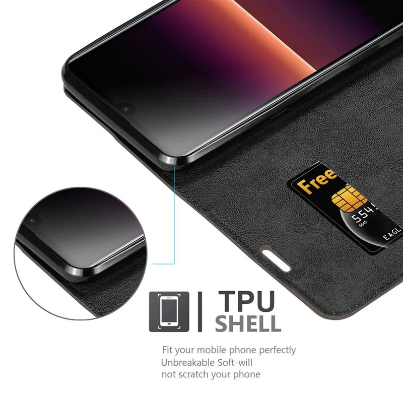 Cadorabo Hülle kompatibel mit Sony Xperia L4 Schutzhülle mit Magnetverschluss, Standfunktion und Kartenfach