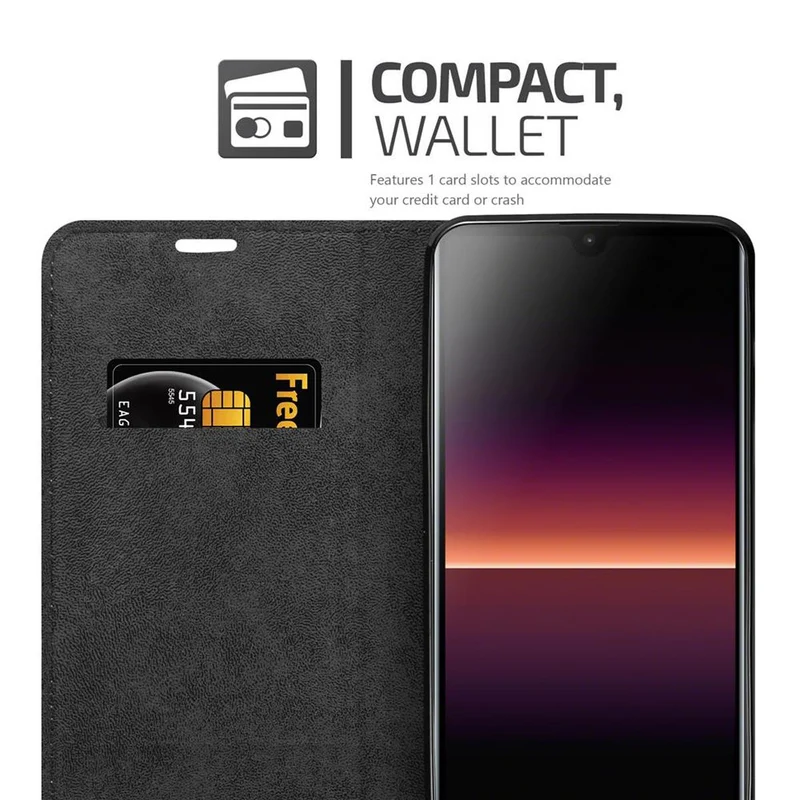 Cadorabo Hülle kompatibel mit Sony Xperia L4 Schutzhülle mit Magnetverschluss, Standfunktion und Kartenfach