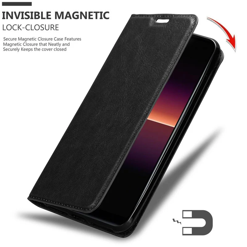 Cadorabo Hülle kompatibel mit Sony Xperia L4 Schutzhülle mit Magnetverschluss, Standfunktion und Kartenfach