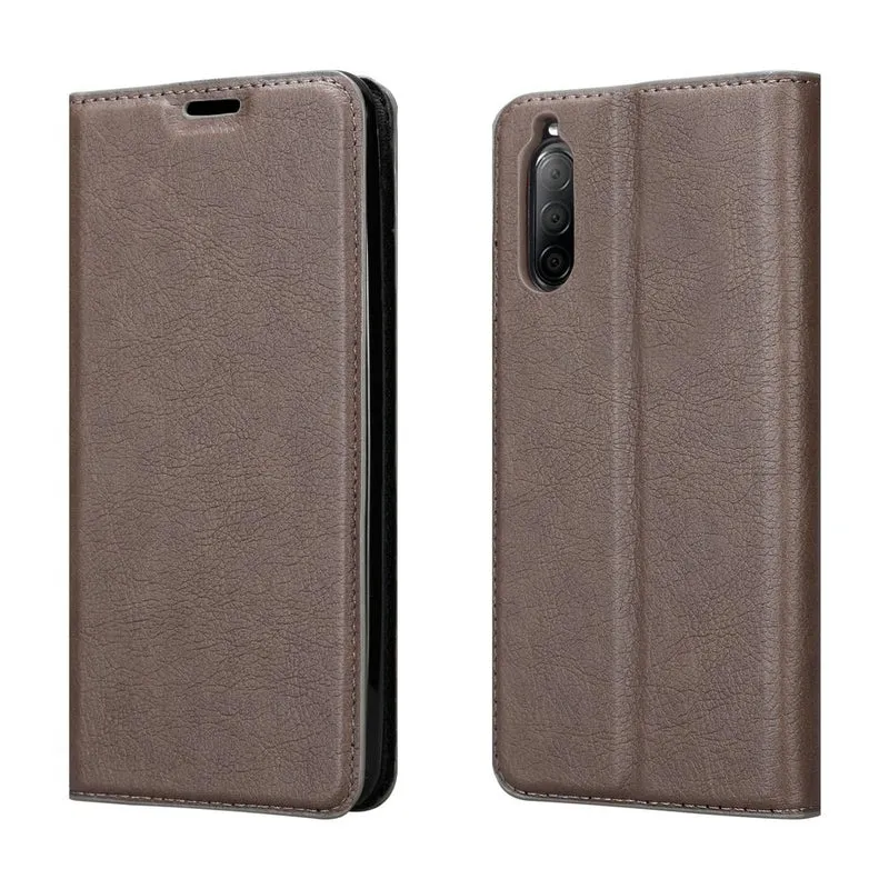 Cadorabo Hülle kompatibel mit Sony Xperia 10 II Schutzhülle mit Magnetverschluss, Standfunktion und Kartenfach