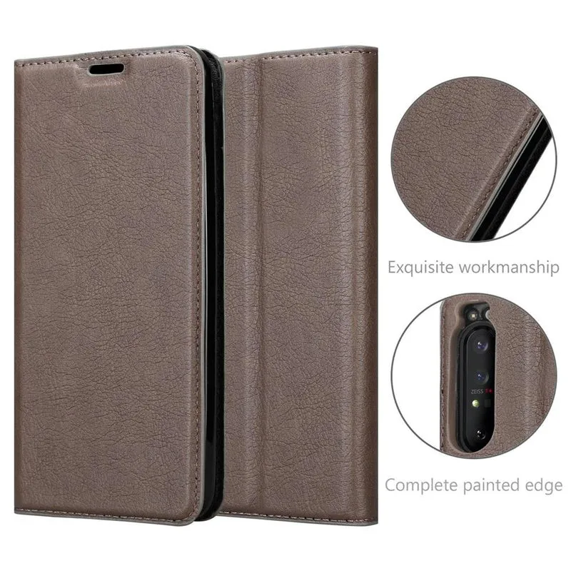 Cadorabo Hülle kompatibel mit Sony Xperia 1 II Schutzhülle mit Magnetverschluss, Standfunktion und Kartenfach