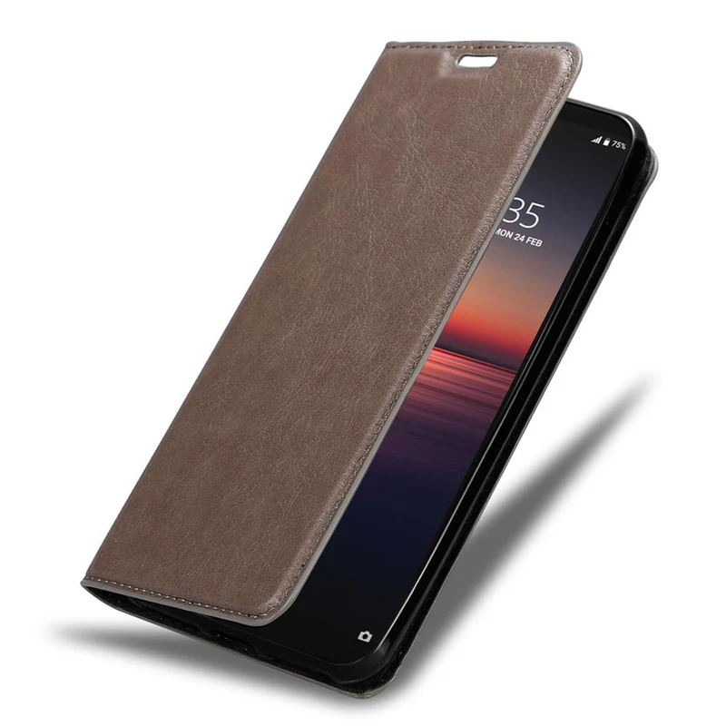 Cadorabo Hülle kompatibel mit Sony Xperia 1 II Schutzhülle mit Magnetverschluss, Standfunktion und Kartenfach