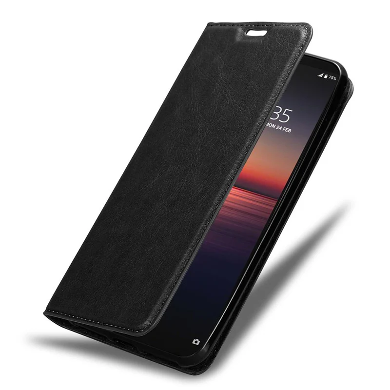 Cadorabo Hülle kompatibel mit Sony Xperia 1 II Schutzhülle mit Magnetverschluss, Standfunktion und Kartenfach