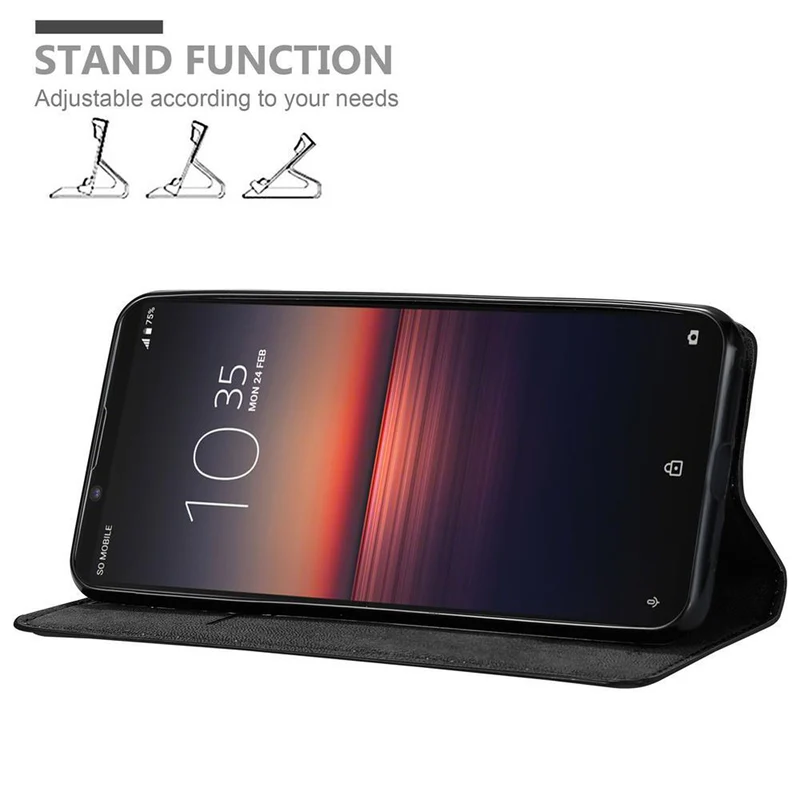 Cadorabo Hülle kompatibel mit Sony Xperia 1 II Schutzhülle mit Magnetverschluss, Standfunktion und Kartenfach