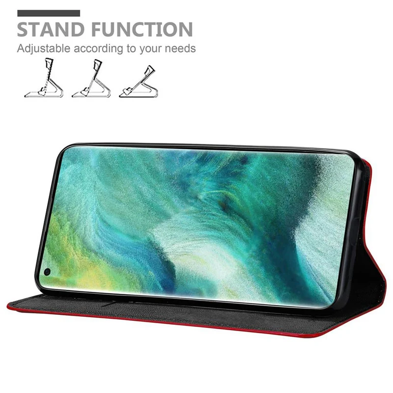 Cadorabo Hülle kompatibel mit Oppo FIND X2 Schutzhülle mit Magnetverschluss, Standfunktion und Kartenfach