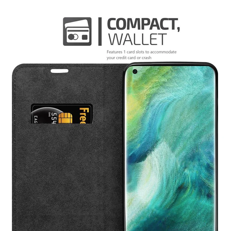 Cadorabo Hülle kompatibel mit Oppo FIND X2 Schutzhülle mit Magnetverschluss, Standfunktion und Kartenfach