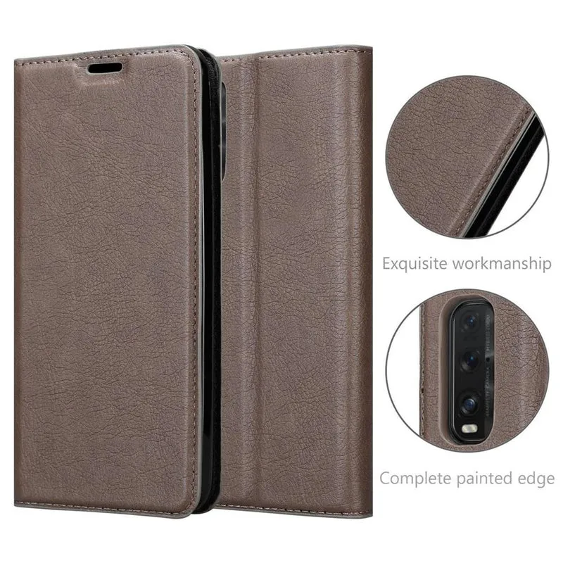 Cadorabo Hülle kompatibel mit Oppo FIND X2 Schutzhülle mit Magnetverschluss, Standfunktion und Kartenfach