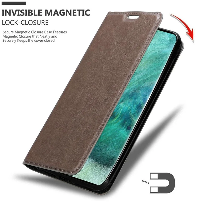 Cadorabo Hülle kompatibel mit Oppo FIND X2 Schutzhülle mit Magnetverschluss, Standfunktion und Kartenfach