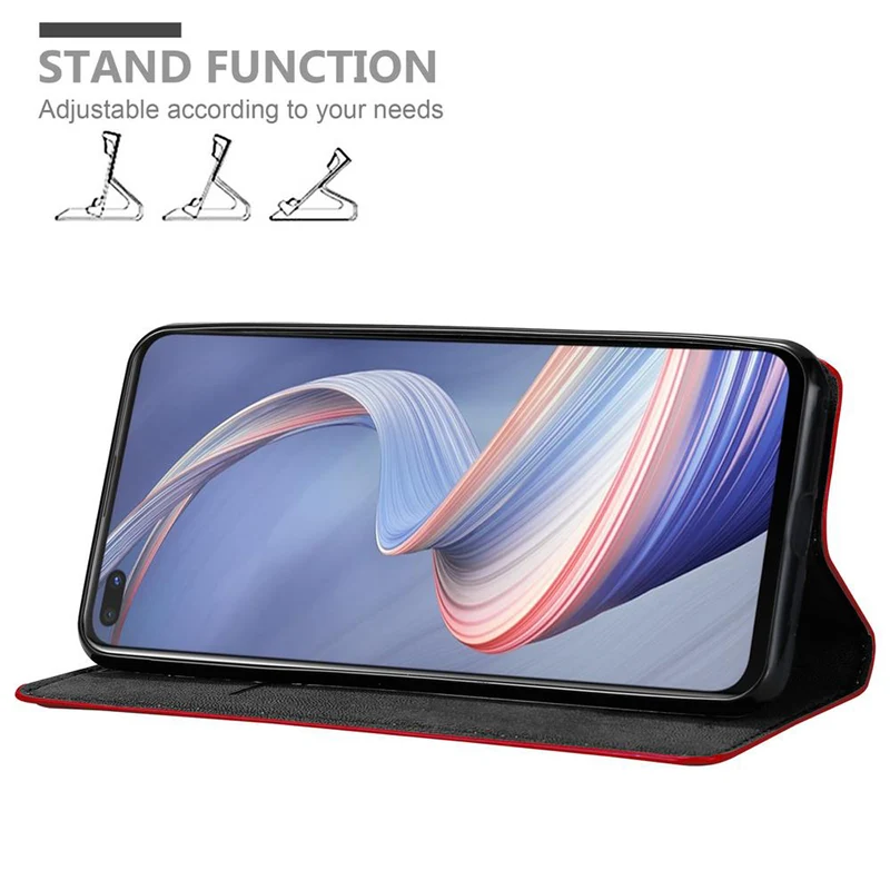 Cadorabo Hülle kompatibel mit Oppo A92s Schutzhülle mit Magnetverschluss, Standfunktion und Kartenfach