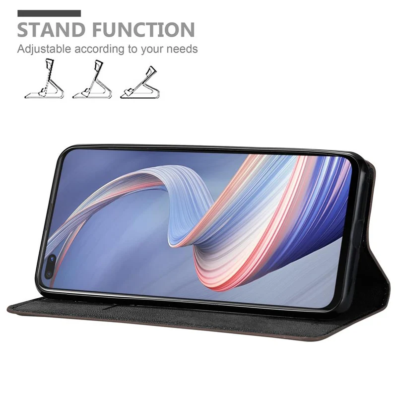 Cadorabo Hülle kompatibel mit Oppo A92s Schutzhülle mit Magnetverschluss, Standfunktion und Kartenfach