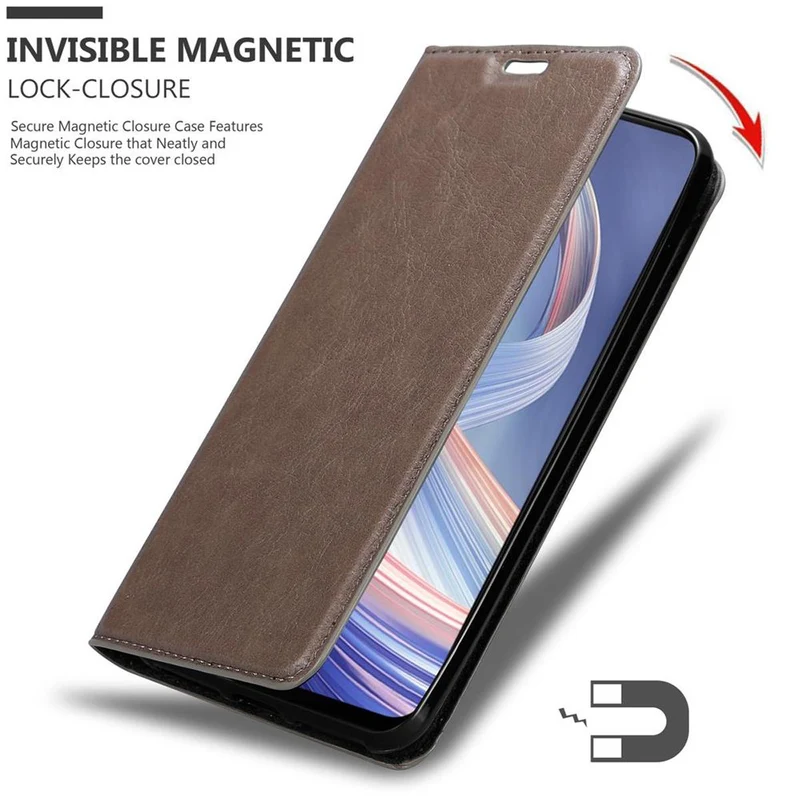 Cadorabo Hülle kompatibel mit Oppo A92s Schutzhülle mit Magnetverschluss, Standfunktion und Kartenfach