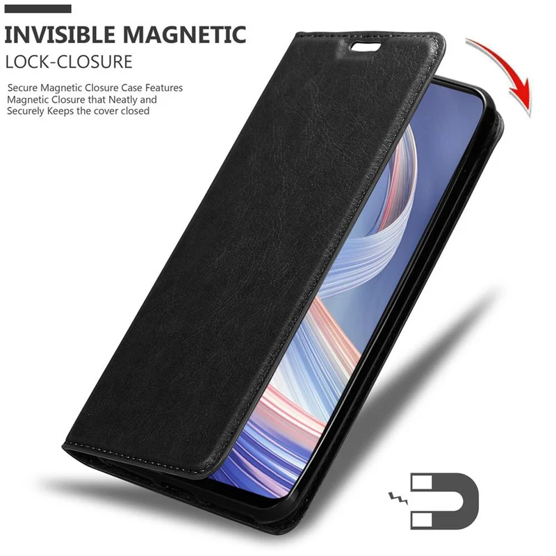 Cadorabo Hülle kompatibel mit Oppo A92s Schutzhülle mit Magnetverschluss, Standfunktion und Kartenfach