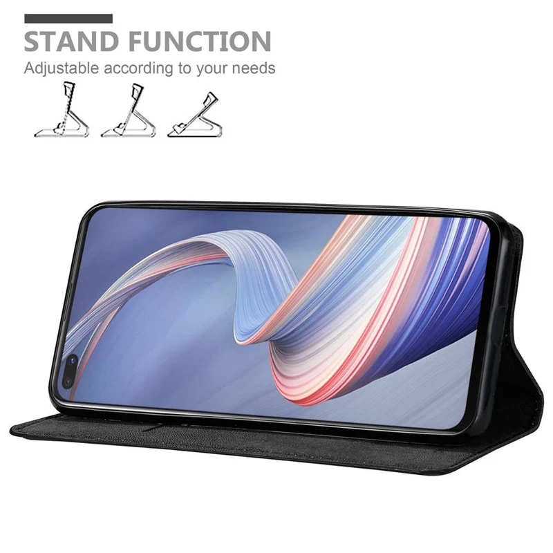 Cadorabo Hülle kompatibel mit Oppo A92s Schutzhülle mit Magnetverschluss, Standfunktion und Kartenfach