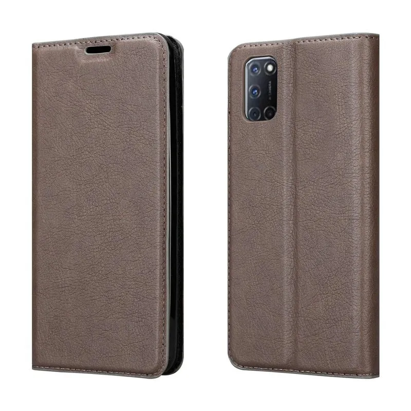 Cadorabo Hülle kompatibel mit Oppo A92 Schutzhülle mit Magnetverschluss, Standfunktion und Kartenfach