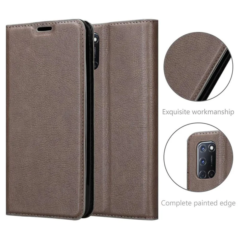 Cadorabo Hülle kompatibel mit Oppo A92 Schutzhülle mit Magnetverschluss, Standfunktion und Kartenfach