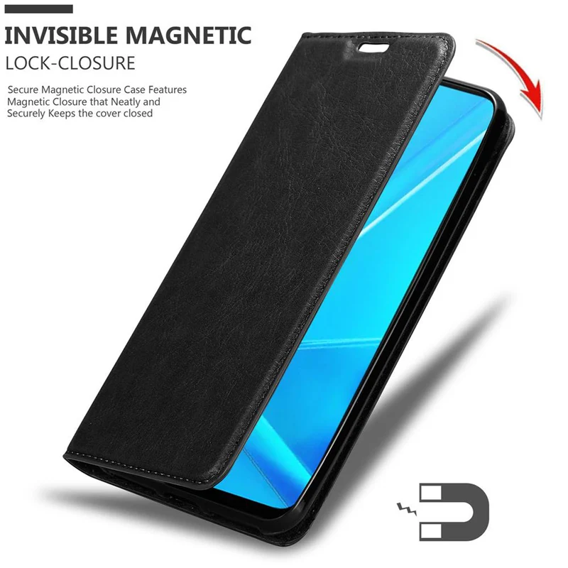 Cadorabo Hülle kompatibel mit Oppo A92 Schutzhülle mit Magnetverschluss, Standfunktion und Kartenfach