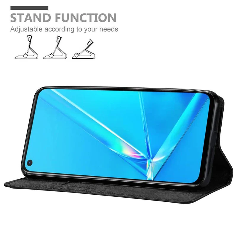 Cadorabo Hülle kompatibel mit Oppo A92 Schutzhülle mit Magnetverschluss, Standfunktion und Kartenfach