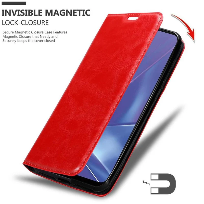 Cadorabo Hülle kompatibel mit Oppo A72 Schutzhülle mit Magnetverschluss, Standfunktion und Kartenfach
