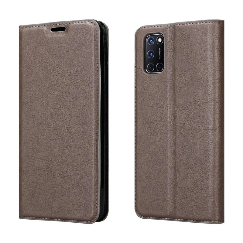 Cadorabo Hülle kompatibel mit Oppo A72 Schutzhülle mit Magnetverschluss, Standfunktion und Kartenfach