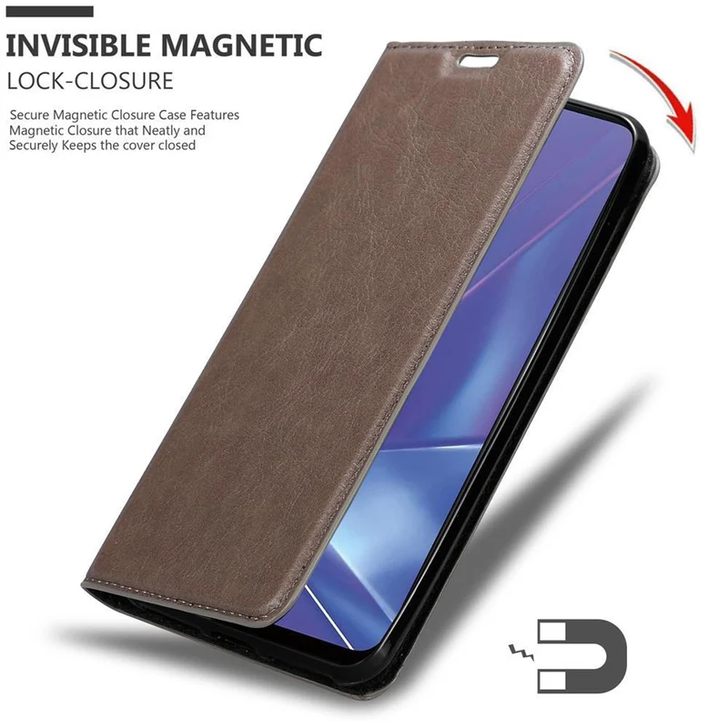 Cadorabo Hülle kompatibel mit Oppo A72 Schutzhülle mit Magnetverschluss, Standfunktion und Kartenfach