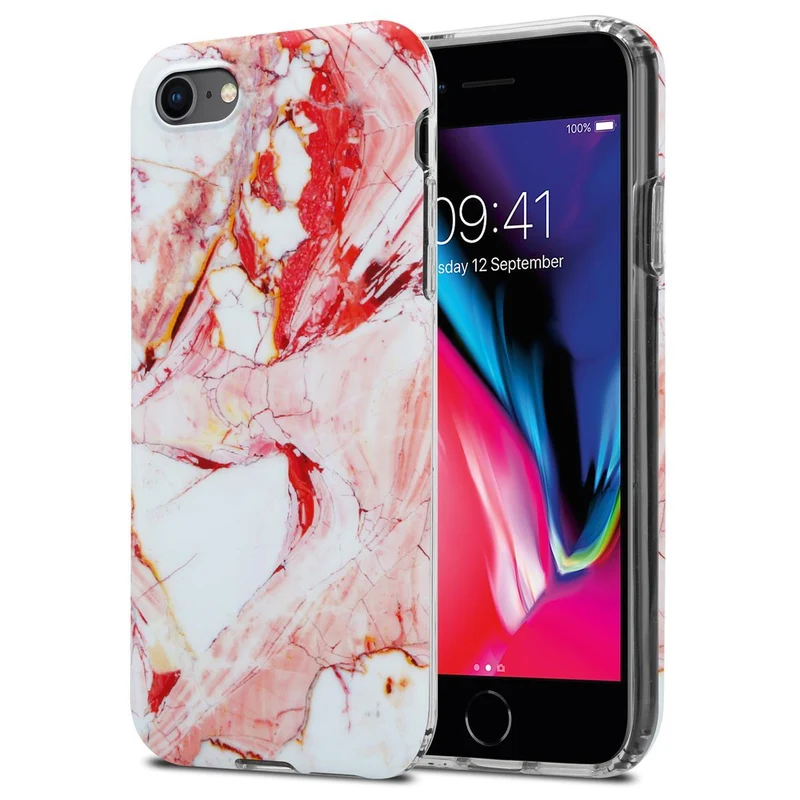 Cadorabo Hülle kompatibel mit Apple iPhone 7 / 7S / 8 / SE 2020 Schutzhülle aus TPU Silikon mit Muster Mosaik