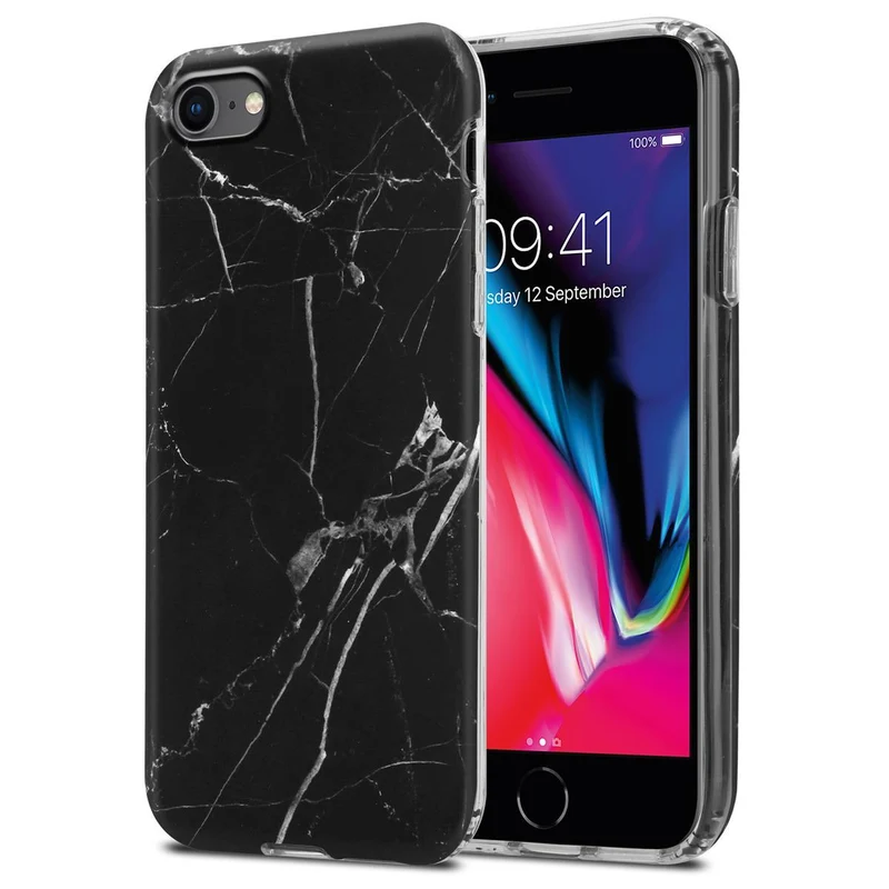 Cadorabo Hülle kompatibel mit Apple iPhone 7 / 7S / 8 / SE 2020 Schutzhülle aus TPU Silikon mit Muster Mosaik