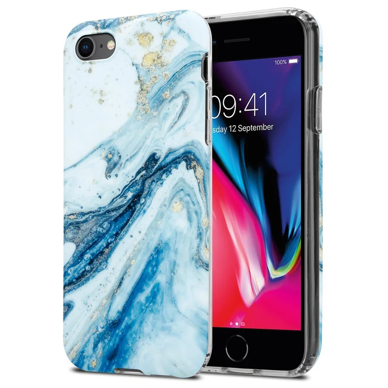 Cadorabo Hülle kompatibel mit Apple iPhone 7 / 7S / 8 / SE 2020 Schutzhülle aus TPU Silikon mit Muster Mosaik
