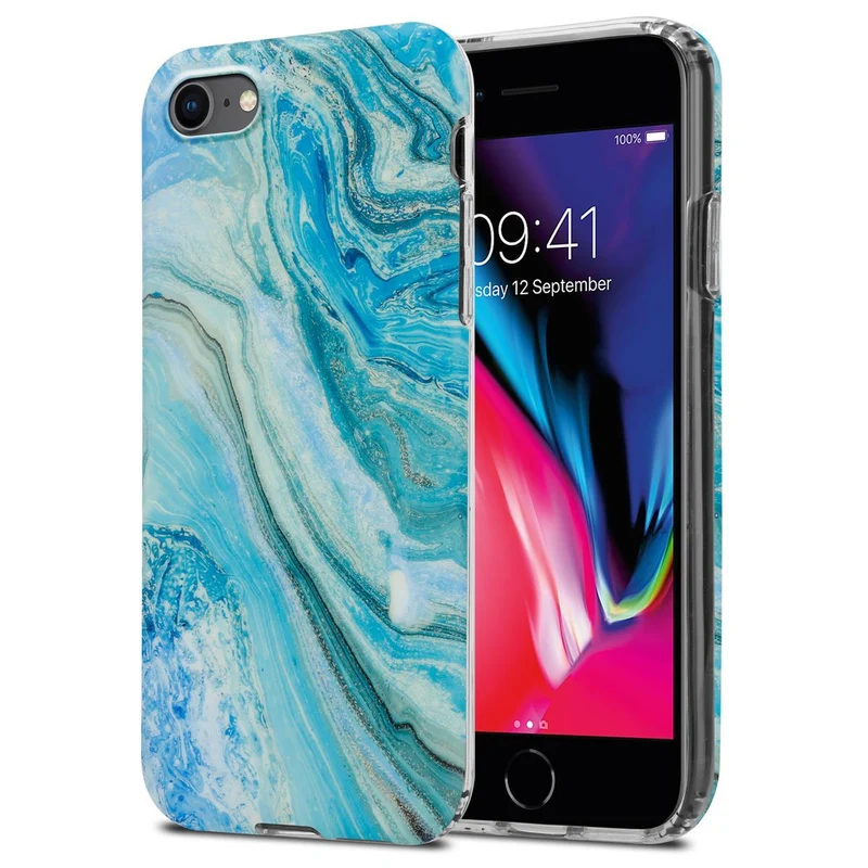Cadorabo Hülle kompatibel mit Apple iPhone 7 / 7S / 8 / SE 2020 Schutzhülle aus TPU Silikon mit Muster Mosaik
