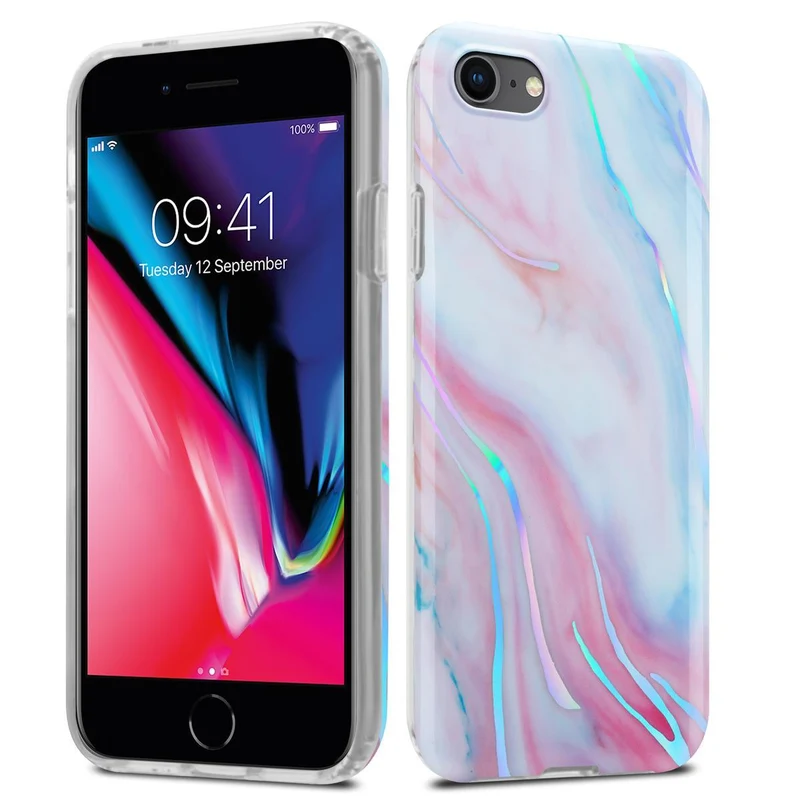 Cadorabo Hülle kompatibel mit Apple iPhone 7 / 7S / 8 / SE 2020 Schutzhülle aus TPU Silikon mit Muster Mosaik
