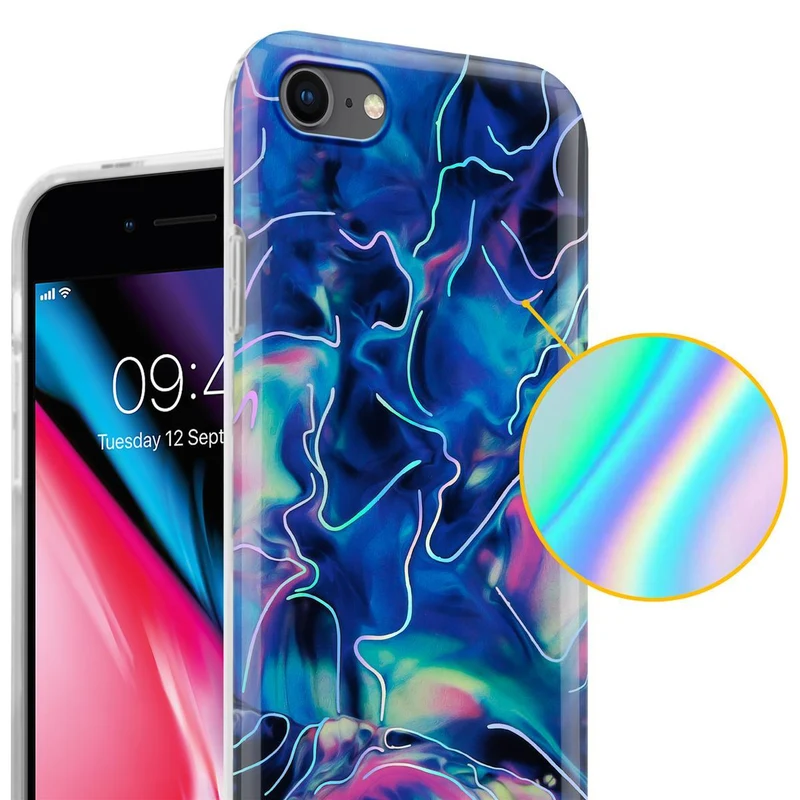 Cadorabo Hülle kompatibel mit Apple iPhone 7 / 7S / 8 / SE 2020 Schutzhülle aus TPU Silikon mit Muster Mosaik