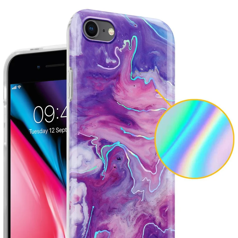 Cadorabo Hülle kompatibel mit Apple iPhone 7 / 7S / 8 / SE 2020 Schutzhülle aus TPU Silikon mit Muster Mosaik