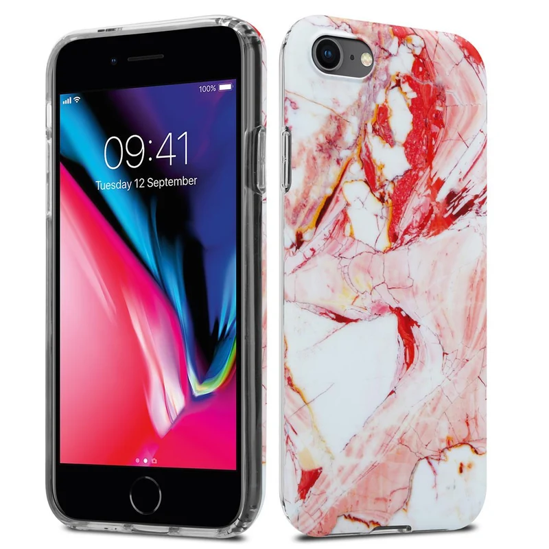 Cadorabo Hülle kompatibel mit Apple iPhone 7 / 7S / 8 / SE 2020 Schutzhülle aus TPU Silikon mit Muster Mosaik
