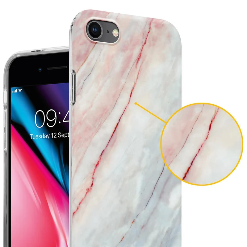 Cadorabo Hülle kompatibel mit Apple iPhone 7 / 7S / 8 / SE 2020 Schutzhülle aus TPU Silikon mit Muster Mosaik