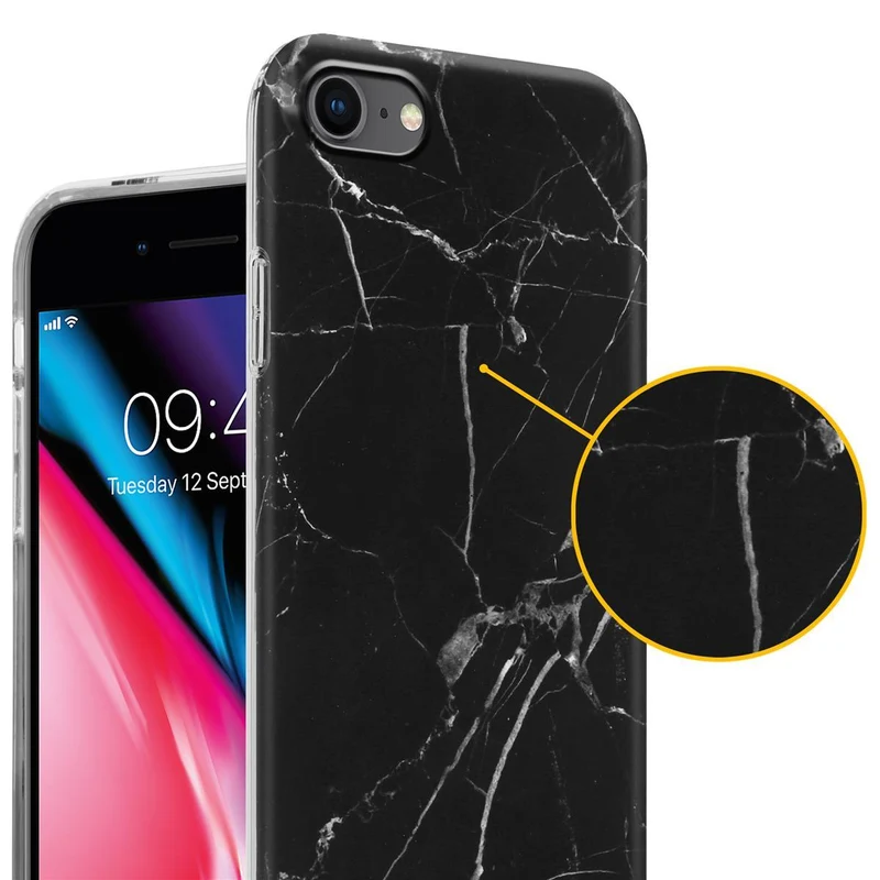 Cadorabo Hülle kompatibel mit Apple iPhone 7 / 7S / 8 / SE 2020 Schutzhülle aus TPU Silikon mit Muster Mosaik