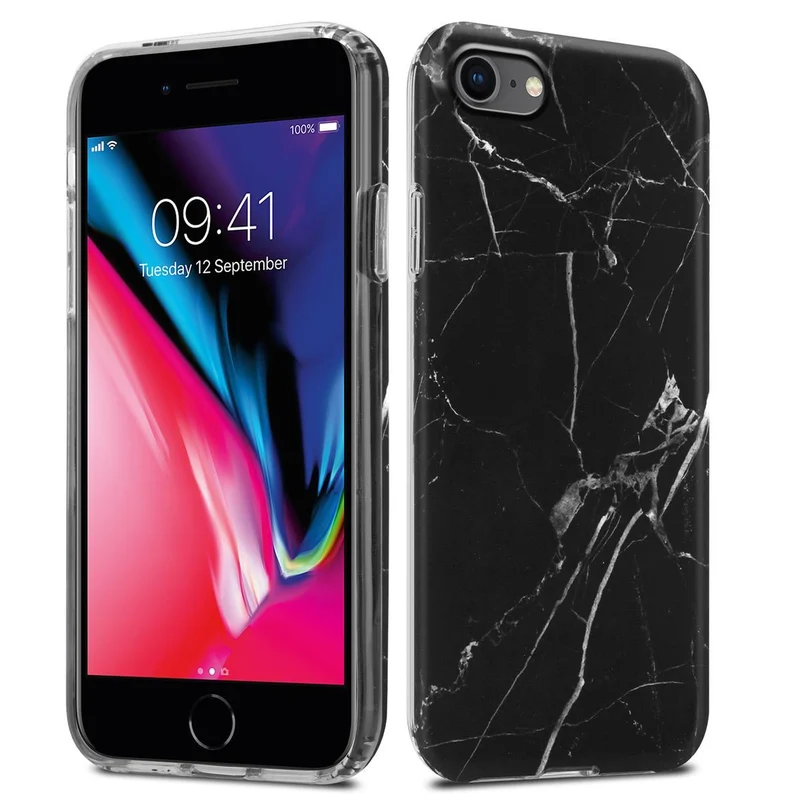 Cadorabo Hülle kompatibel mit Apple iPhone 7 / 7S / 8 / SE 2020 Schutzhülle aus TPU Silikon mit Muster Mosaik