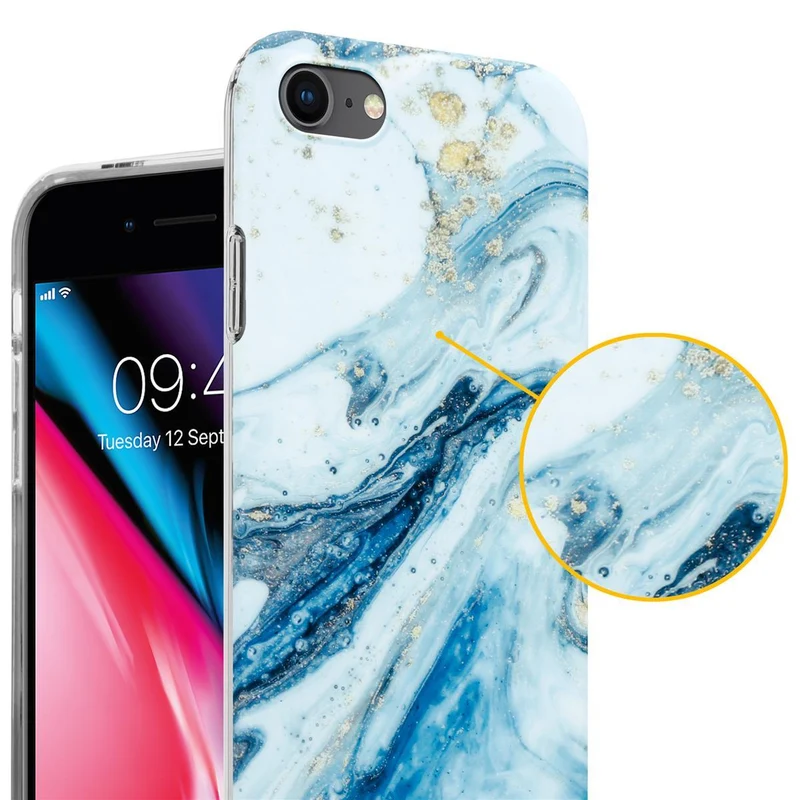 Cadorabo Hülle kompatibel mit Apple iPhone 7 / 7S / 8 / SE 2020 Schutzhülle aus TPU Silikon mit Muster Mosaik