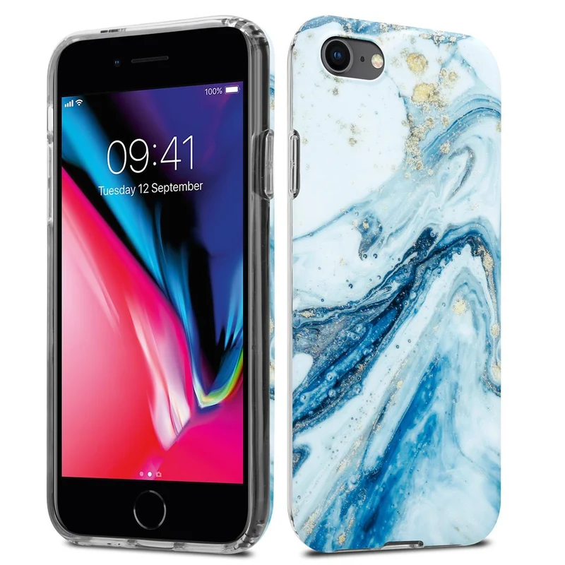 Cadorabo Hülle kompatibel mit Apple iPhone 7 / 7S / 8 / SE 2020 Schutzhülle aus TPU Silikon mit Muster Mosaik