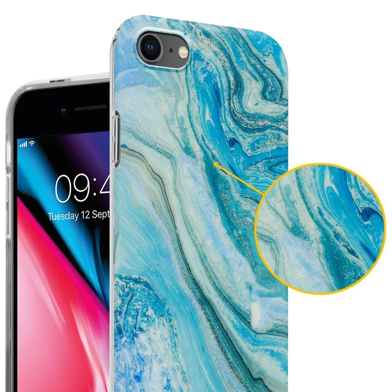 Cadorabo Hülle kompatibel mit Apple iPhone 7 / 7S / 8 / SE 2020 Schutzhülle aus TPU Silikon mit Muster Mosaik