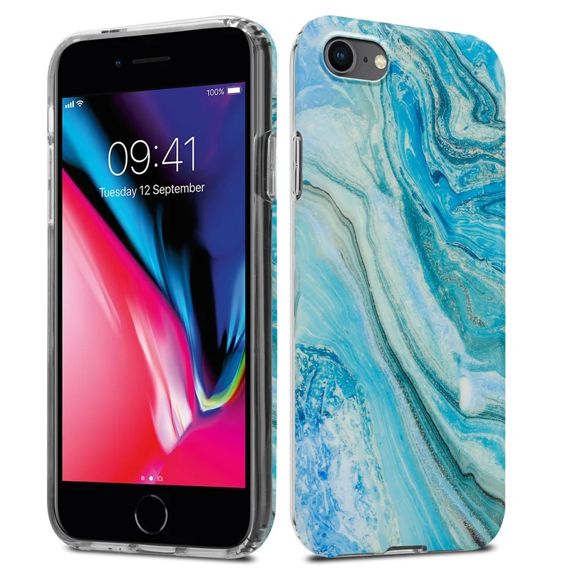 Cadorabo Hülle kompatibel mit Apple iPhone 7 / 7S / 8 / SE 2020 Schutzhülle aus TPU Silikon mit Muster Mosaik