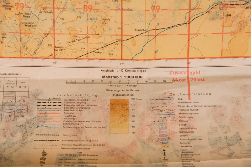 Deutsche Hereeskarte von Akmolinsk, (Kasachstan) datiert 1941
