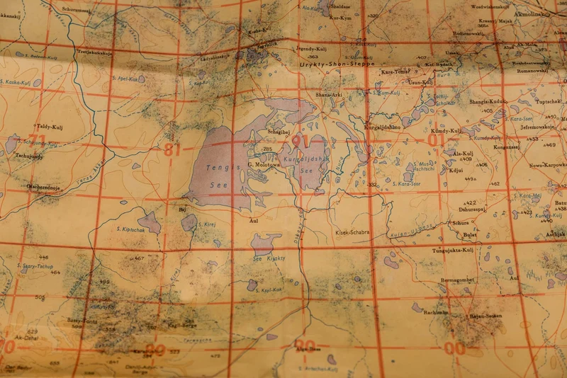Deutsche Hereeskarte von Akmolinsk, (Kasachstan) datiert 1941
