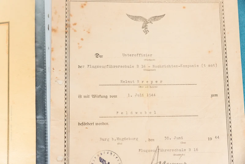 Konvolut-Dokumente gehörten zwei Brüdern, beide Luftwaffe Flak