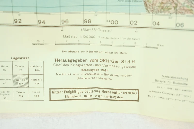 Deutsche Hereeskarte Görz 1944