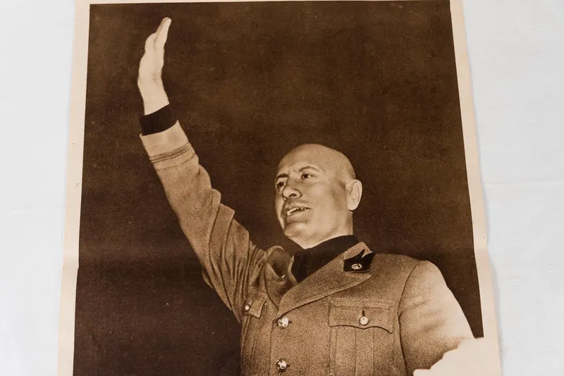 Benito Mussolini Plakat - Mailand 16 - cm 12x1945