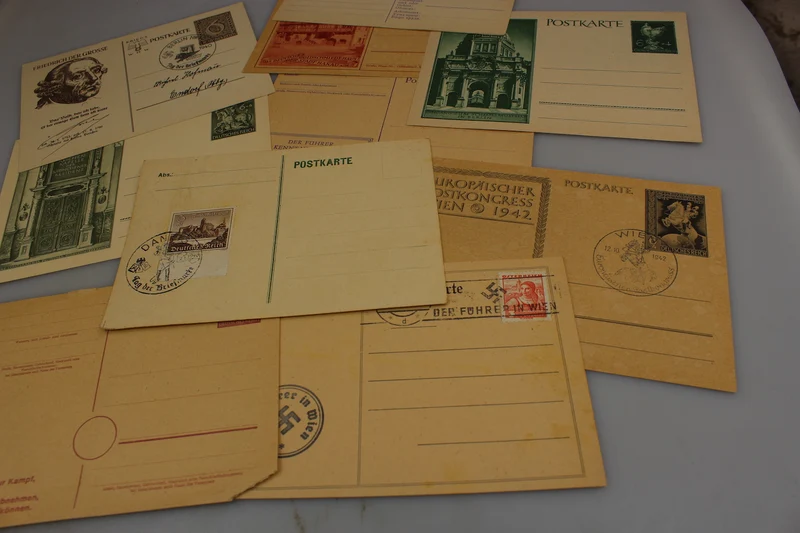 Nr. 10 Postkarten mit Frankatur und Stempeln III° Reichszeit