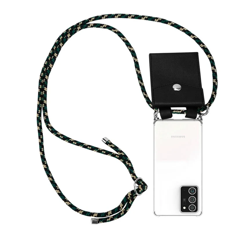 Cadorabo Handy Kette kompatibel mit Samsung Galaxy NOTE 20 PLUS Silikon Schutzhülle mit Silbernen Ringen, Kordel Band und abnehmbarem Etui