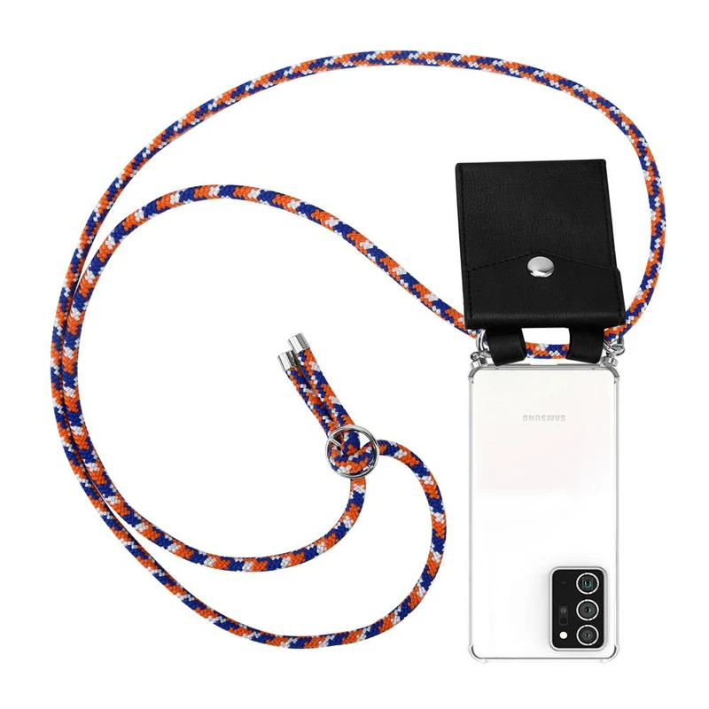 Cadorabo Handy Kette kompatibel mit Samsung Galaxy NOTE 20 PLUS Silikon Schutzhülle mit Silbernen Ringen, Kordel Band und abnehmbarem Etui