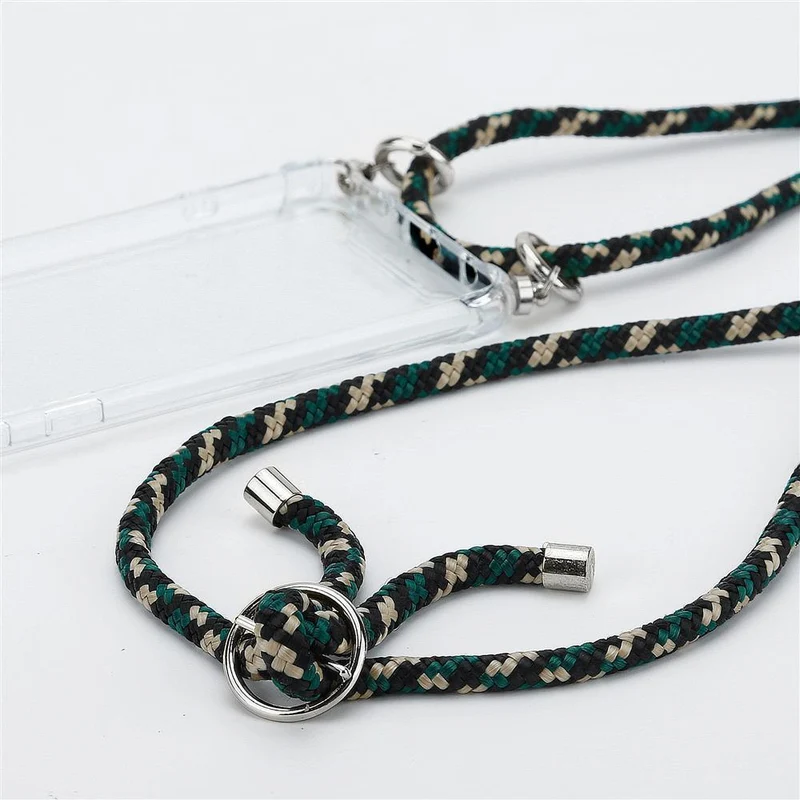 Cadorabo Handy Kette kompatibel mit Samsung Galaxy NOTE 20 PLUS Silikon Schutzhülle mit Silbernen Ringen, Kordel Band und abnehmbarem Etui